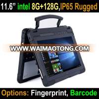 CHEAPEST 11.6 inch Intel 8GRam 128G Fully Rugged Laptop, Rugged notebook computer with Fingerprint barcode scanner